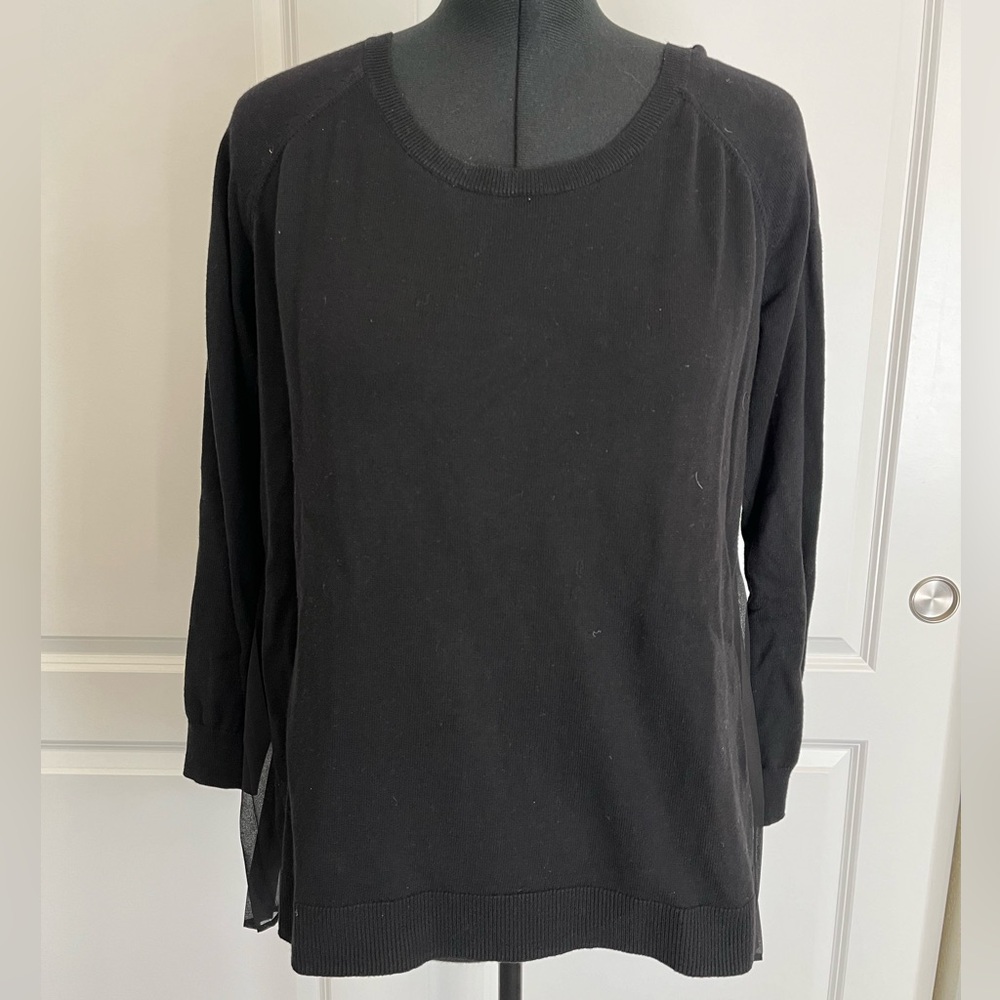 TORRID hi lo scoop neck sweater with pleated blouse back
